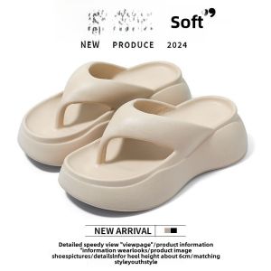 Womens Summer Thick Bottom Sandals Slip-On EVA Clog Shoes Beach Casual Footwear Anti-Odor Flat Heel High Top Slippers