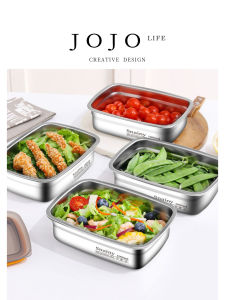 Mr. Grocery 316 Stainless Steel -Keeping Box Deep Dish Refrigerator Square Tray with Lid Home Use Leak-Proof Long Rectangle