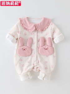 Princess Style Baby Girl Outfit Autumn Clothes Cotton Romper Newborn Spring Autumn Outgoing Dress Full Month Hundred Days Baby