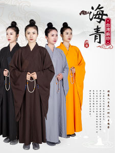 Haiqing Lay Buddhist Clothes Spring and Summer Mens and Womens Same Style Taiwan Cambric Children Haiqing Monk Clothes Monk Costume Unlined Long Gown