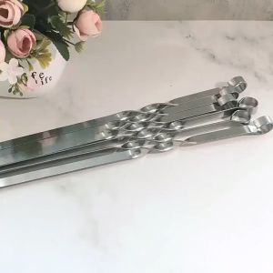 10/20/30pcs Stainless Steel Skewers: Essential Reusable Barbecue Accessories