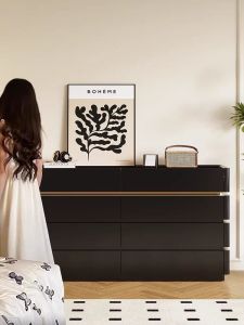 QUYUAN | Italian Style Solid Wood 8-Drawer Storage Cabinet
