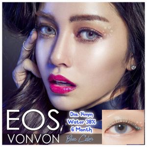 Softlens Vonvon Blue By EOS Dia.14mm Normal & Minus ( -0.50 s/d -6.00 ) Bisa Beda Minus Soflens