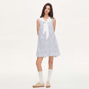 S·DEER | Đầm In Màu Đối Chiếu Kết Hợp Cổ Bẻ