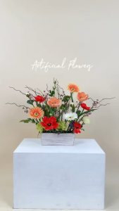 กระถางดอกไม้ปลอม ดอกไม้ปลอมตกแต่งบ้าน