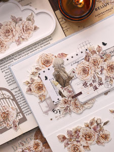 Soft Gentle Moonlight Rose Paper Tape Creative Cultural Business Supplies Account Book Adhesive Tape 55cm Width