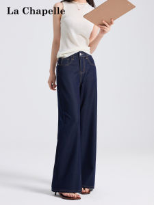 La Chapelle | Blue Slim Fit Loose Flared Trousers