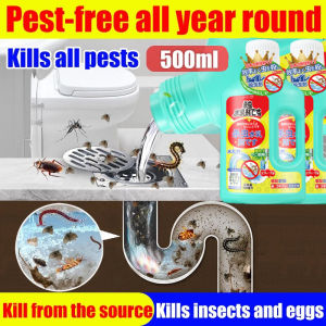 OB TECH Pembunuh lalat longkang Drain flies killer 500ML drain insect killer household sewer toilet pipe pesticides can kill moth flies cockroach Centipede Repellent下水道小飞虫灭杀神器