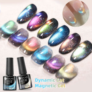 UR SUGAR 7ml Dynamic Glitter Cat Magnetic Gel Nail Polish Semi Permanent Reflective Magnetic Soak Off UV Gel Nail Art Varnish