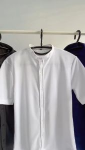 Kemeja Kasual Pria Laki-laki Lengan Pendek Polos Warna Putih Baju Kemeja Cowok Casual