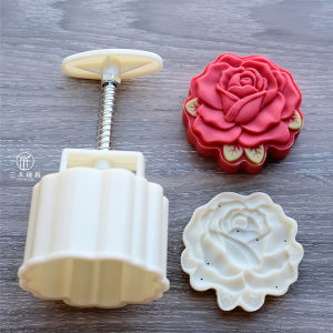 New Sanmu Home Rose Mooncake Mold 50g 75g 150g Plastic Hand Press 3D Shape Kitchen Baking Tools for Everyone