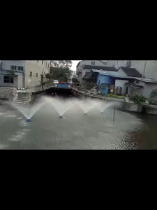 ปั้มน้ำพูดเซลเซลรอยน้ำเป็นเซล ปั้มน้ำออกซิเจนลอยน้ำเพาะเลี้ยงสัตว์ ปั้มน้ำแนวลูกค้า 750W สายไฟ 15 เมตร รูปลักษณ์ 1 ปี