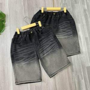 [Phom To Rộng 22-65Kg] Quần Jean Lửng Quần Bò Ngố Từ 22-65Kg Màu Đen Xám Cho Bé Trai Mặc Nhà Mặc Đi Học Đi Chơi