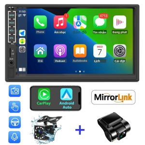 Đầu CD Xe Hơi Leadfan 7 Inch Màn Hình Cảm Ứng HD 2DIN Đầu Phát Đa Phương Tiện Với Carplay Android Auto Camera Lùi & Camera Hành Trình Bluetooth 5.1