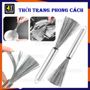 Chổi Cọ Rửa Chén Bát Bếp Ăn Bằng Kim Loại Không Gỉ - Cọ Chà Xoong Nồi  Bàn Chải Nhà Bếp Đa Năng - Cước Chùi Nồi Tay Cầm Cán Dài