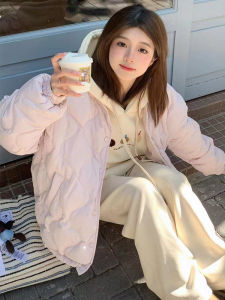 Womens Short Puffer Cotton Jacket Loose Casual Style Sweet Little Size Trendy Autumn Winter New Arrival Fufu Design