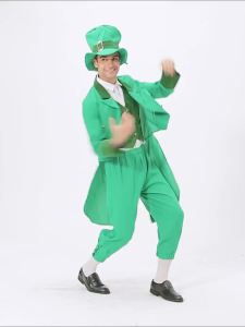 COSPLAY Halloween Costume St. Patricks Day Irish Goblin Costume Men Elf Swallowtail