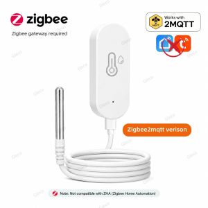 TUYA Zigbee Sensor Temperature Humidity Meter Detachable NTC Probe Thermometer Hygrometer For Aquarium Wine Cellar Freezer 2MQTT