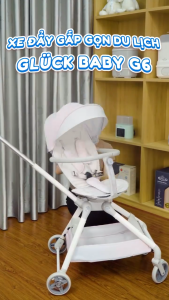 Xe đẩy dành cho bé từ sơ sinh đến 5 tuổi Gluck G6 khung nhôm bánh xe có lò xo chống sốc tốt