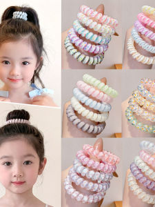 DUBAO | Glitter Telephone Cord Design Traceless Elastic Hair Ties for Girls