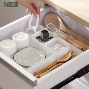NACHUAN Frosted transparent drawer organizer Stationery cosmetic storage box desktop debris storage box