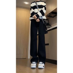 กางเกงยีนส์ทรงตรงสีน้ำเงินเข้ม Cleanfit สำหรับผู้ชาย กางเกงขายาวทรงหลวมสไตล์อเมริกัน ทรงขากระบอกเล็ก ทรงหลวม กางเกงยีนส์ทรงตรง