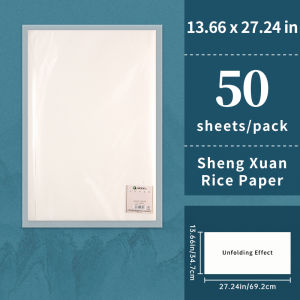 Marie’s | 50 Sheets Maries Rice PaperSheng (Raw) Xuan for Sumi & Oriental PaintingInk DrawingChinese CalligraphyWatercolors