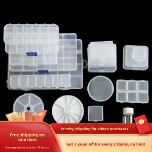 Transparent Plastic Bead Storage Box Multi-grid Non-jump Grid Jewelry Classification DIY Handmade Jewelry Materials Organizer