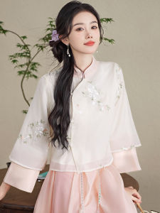 New Chinese Style Zen Tea Costume Set Womens Reformed Hanfu Top Cheongsam Tang Suit Fashionable Mid-aged Ladies Wear