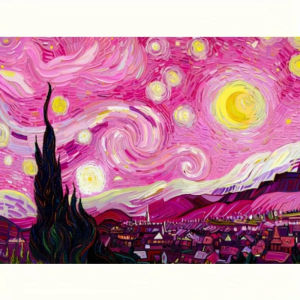 500 1000 1200 2000pcs Jigsaw Puzzle Van Gogh Starry Night Pink Pattern Impressionist Art For Adults Family Fun Brain Teaser Gift