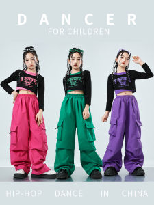 ชุดการแสดงเด็ก เสื้อผ้ารำแจ๊สสำหรับเด็กผู้หญิง ชุดเดรสแขนกุดแบบเข้ารูป ทรงหลวม ชุดเดรสแฟชั่นแบบลำลอง ชุดเดรสลำลอง