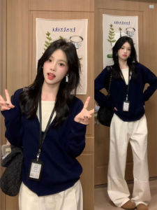 Retro High Waist Wide Leg Jeans Women Loose Slim Straight Floor-Length Pants Trendy Casual Pure Color Button Old Style Jeans