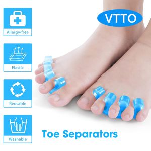 VTTO 2ชิ้นซิลิโคนนิ่มคั่นนิ้วเล็บการรักษาโรคเท้าอุปกรณ์แยกนิ้วเท้าแยกนิ้วมือที่ยืดหยุ่นเครื่องมือยืด