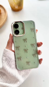 สำหรับ ไอโฟน 17pro 17Air 17proMax เคสใสกล้องเงิน ลายการ์ตูนนูน3มิติ รุ่น สำหรับ iphone 17pro 17Air 17proMax