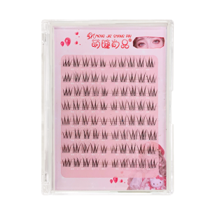 MENGJIESHANGPIN | Korean Style Puff Fairy False Eyelashes Natural Looking Waterproof Sweatproof No Glue Needed Female Group Members Easy To Use