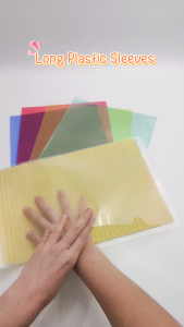 12Pcs Long L Type Folder Plastic File Project Pockets Clear Paper Document Jacket Sleeve for Office