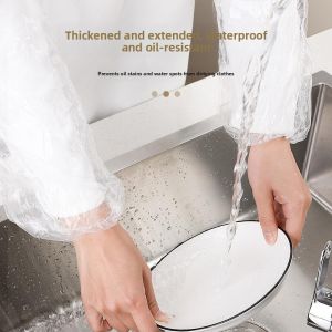 MONLEYTA | Disposable Thickened Work Sleeve Covers Waterproof Oil-resistant Mens Transparent PVC Adult Protection Cuffs Anti-soiling