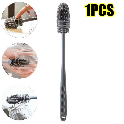 Long Handle Silicone Bottle Brush Cleaning Brush Kitchen Cleaning Cup Brush Thermos Glass Brush Cleaning Tools Bottle Brush