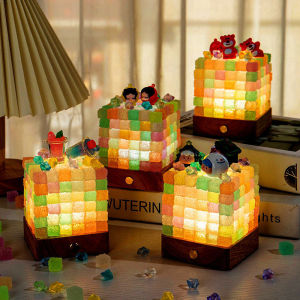 【Smilewil】ไฟกลางคืนลูกกวาด DIY แฮนด์เมดโคมไฟกระจก การเรืองแสงไฟกลางคืน ของขวัญคริสต์มาส