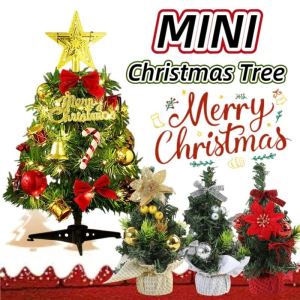 Mini Christmas Tree for Table Artificial Xmas Tree with LED Light Ornament Festival Home Decor