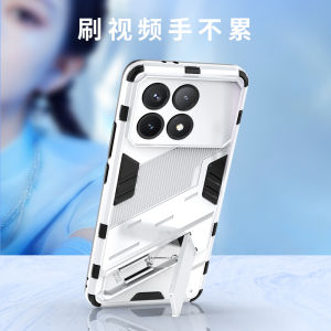 เคสโทรศัพท์ซิลิโคนป้องกันการตกหล่นแบบครอบคลุมเต็มจอสำหรับ Redmi K70 pro พร้อมขาตั้ง ดีไซน์ทันสมัย แบบนิ่ม