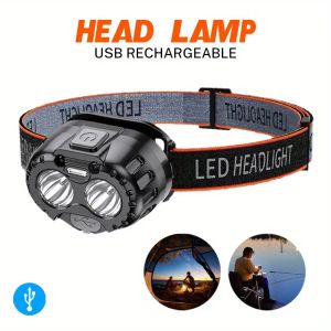 Rechargeable Sensor Led Headlamp, Life Waterproof Emergency Head Flashlight Headlights For Outdoor Fishing Camping Hiking