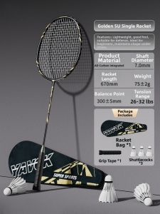 REXUELONG | Ultralight Full Carbon Fiber Durable Adult Badminton Racket Set