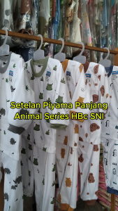 (ISI 5 SETEL) / 1Setel Baju Bayi Piyama Bayi Panjang ANIMAL SERIES HBc Size 1-3 Tahun SNI ZPY03