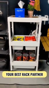 UtanKing™ Foldable Storage Rack Organizer Multi-Layer Tier Shelf Outdoor Camping Spice Rack Trolley Snack Cart Rak Lipat