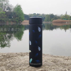Standard 304 Stainless Steel Water Bottle Double Walled Smart Replaceable Battery Night Light Cup Insulated Thermal Mug Cup