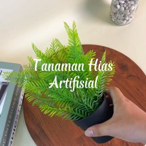 Unico PBP44 Tanaman Hias Buatan Plastik Pot Daun Hijau Artificial Green Leaf Ornamen Hiasan Dekorasi Pajangan Ruangan Rumah COD