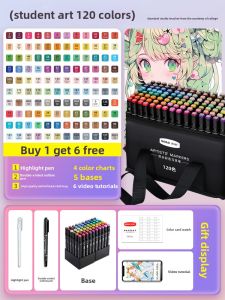 MONLEYTA | Oil-Based Dual-Head Markers Set For Art  Quick-Drying Non-Fading Watercolor Pens For Children Drawing Kindergarten And Primary School