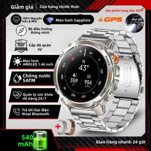 Đồng Hồ Thông Minh Quân Sự 2025 Gọi Bluetooth Tích Hợp GPS La Bàn Đo Độ Cao Khí Áp Chống Nước 3ATM Dành Cho Nam