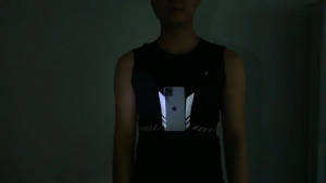 Men Women Night Running Vest Bag Cycling Backpack Reflective Jogging Shoulder Back Bag with Water Bottle Holder Gym Sport Bag(Water glasses not included)